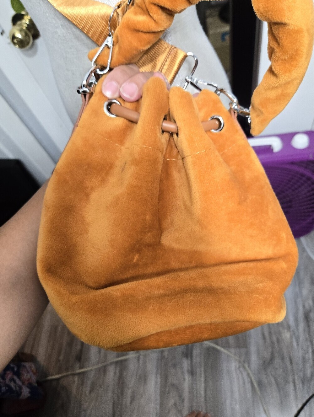 Mini Bucket Purses Drawstring Crossbody bags Soft Plush No Brand - Picture 8 of 10